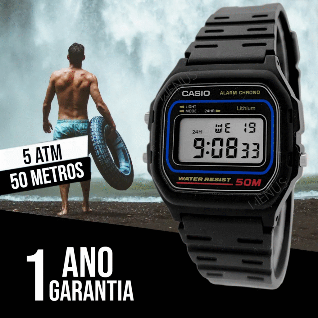 Relógio Casio Unissex W-59-1VQ - Digital - Resina Preto