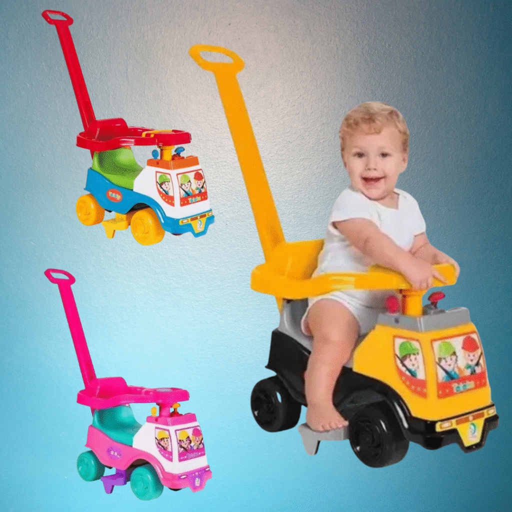 Carrinho de Passeio Totoka Plus Cardoso Velocipede Com Empurrador Apoio de Pes Buzina Proteção Lateral Completa