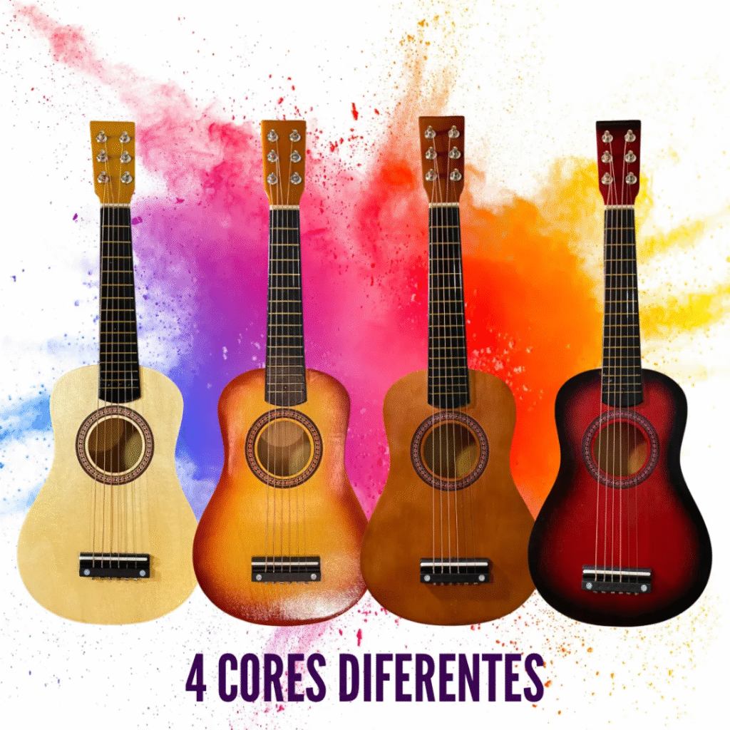 Brinquedo Violão Infantil Madeira Cordas Aço Criança Variadas