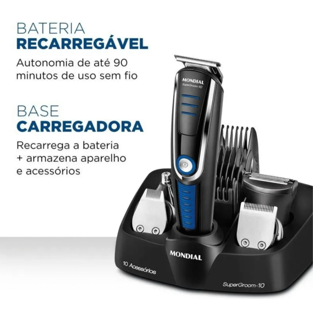 Aparador De Pelos Super Groom 10 Mondial 6W Bivolt BG-03