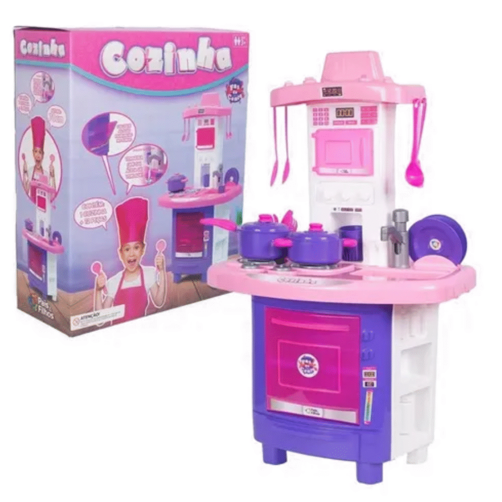 Kit Cozinha Fogão Infantil De Brinquedo Completa Sai Água