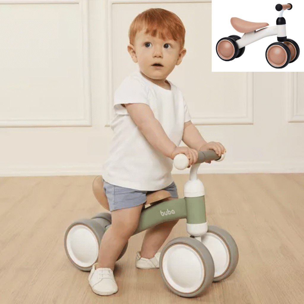 Bicicleta De Equilíbrio 4 Rodas Buba Bege