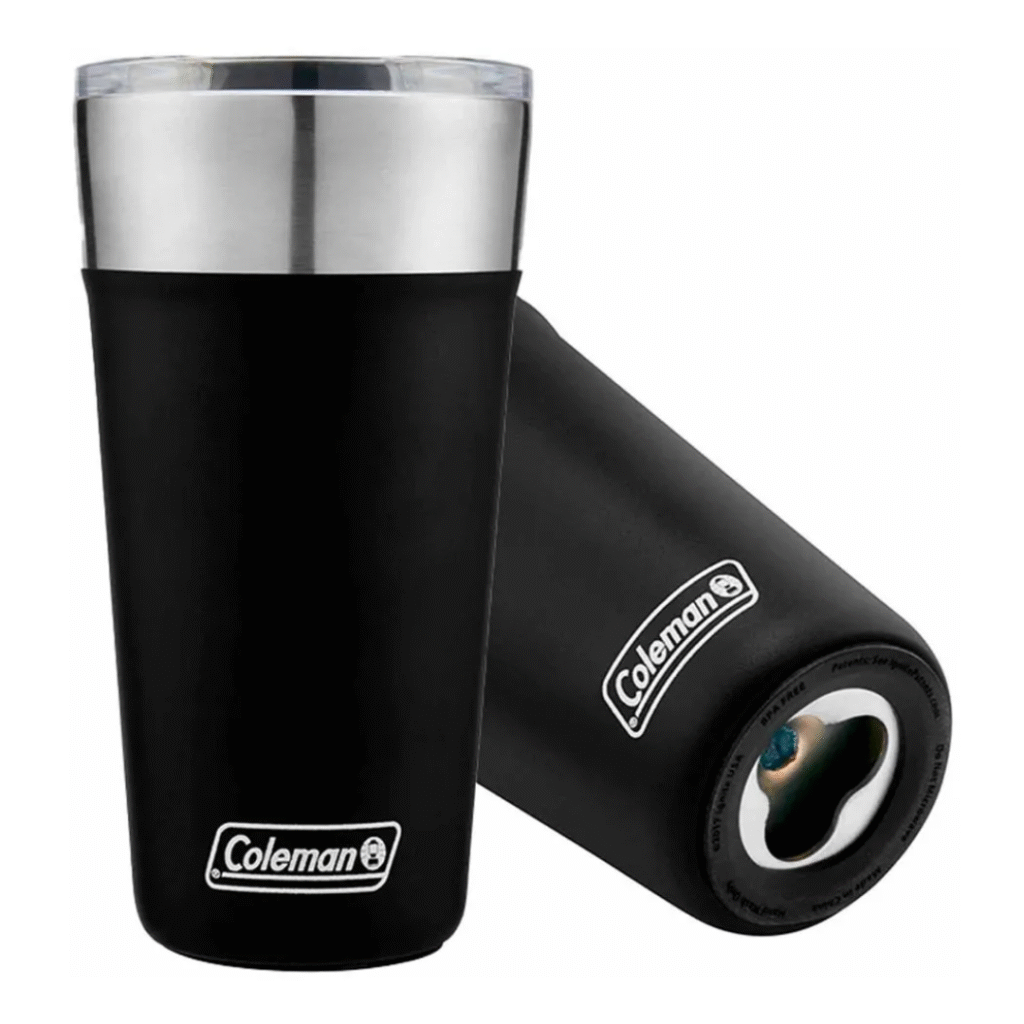 Copo Térmico De Cerveja Coleman 600 Ml Com Tampa Preto