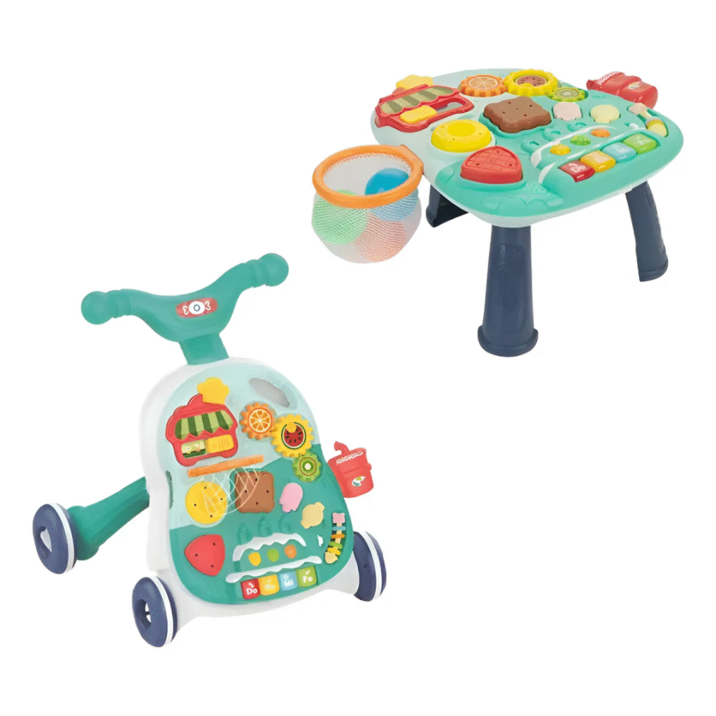 Kit 2 Em 1 Andador E Mesa De Bebê Aprendizagem Atividade