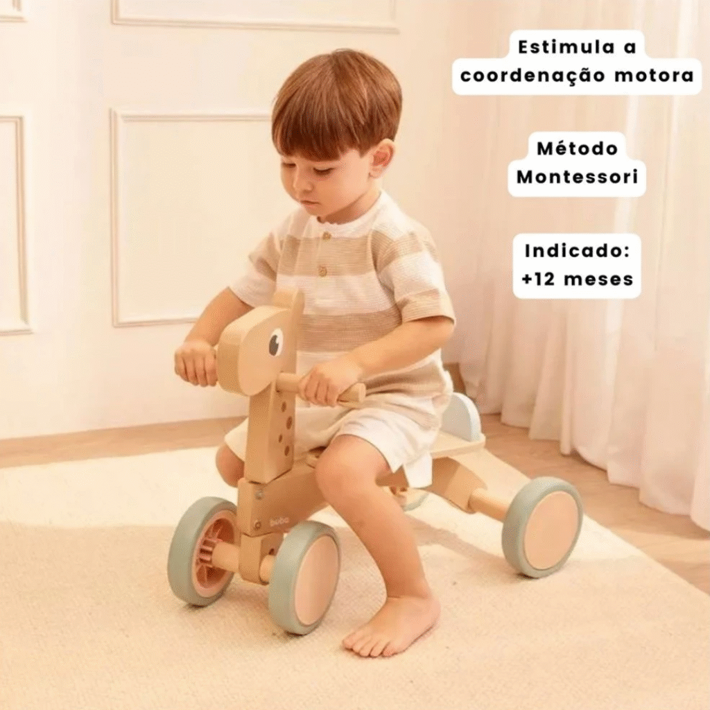 Quadriciclo Triciclo Infantil Bebe Madeira Buba Cloudy